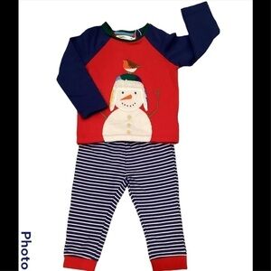 Mini Boden NWOT Snowman and Bird  set